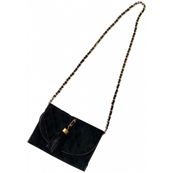 CHANEL SUEDE FLAP CLUTCH BAG - Picture 4 of 6